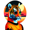 Cooler Tiger trägt Sonnenbrille