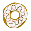 Beignet avec glaçage blanc