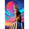 Synthwave Katze