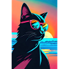 Synthwave Katze