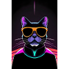 Black Synthwave Cat