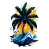 Palme im Meer