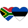 South Africa Estonia Flag Heart