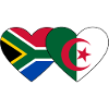 South Africa Algeria flag heart