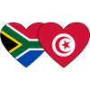 South Africa Tunisia Flag Heart