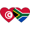 Tunisia South Africa Flag Heart