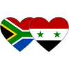 South Africa Syria Flag Heart