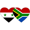 Syria South Africa Flag Heart