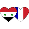 Syria France Flag Heart