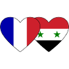 France Syria flag heart