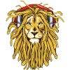 Rasta Lion with headphones