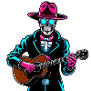 skeleton guitar top