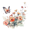 Affiche - Pré d’été avec papillon