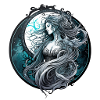 femme lune bleue