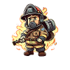 Style Fireman Cartoon
