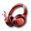 Red modern headphones