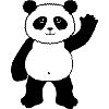 Debout panda ours vagues amicales