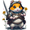 Ninja Hamster-Held des Gartens