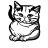Schwarz-weißes Katzenlogo