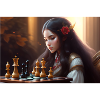 Woman playing chess
