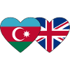Azerbaijan England Flag Heart