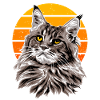 Cat Retro Sunset Holiday