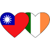 Taiwan Ireland Flag Heart