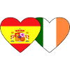 Spain Ireland Flag Heart