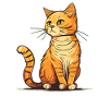 Cat in comic style