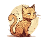 Cat in comic style