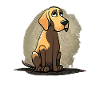 Dog in comic style