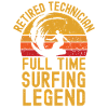 Retired technician surfing legend