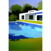 White villa with pool