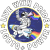 LGBTQ+ Pride Astronaut mit Regenbogenfahne