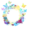 flower wreath,empty, wreath,flowers,butterflies