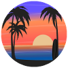 Sunset Palms and Ocean