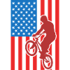 Patriotic BMX cyclist