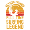 Retired cashier surfing legend