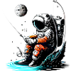 Astronaut fishing