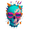 Pop Art Skull Illustration
