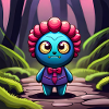 small, blue, cute monster