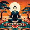 Chinese man meditating