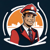 Sticker with suit straps