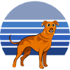 Rhodesian Ridgeback Dog Retro Blue