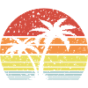 Retro Sonne Palmen