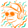 Cool monkey with headphones