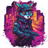 Katze Cyber Cat Katzen Punk