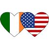 Ireland USA Flag Heart