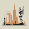 Tokyo skyline robot 1