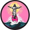 Jesus Surfer Sunset
